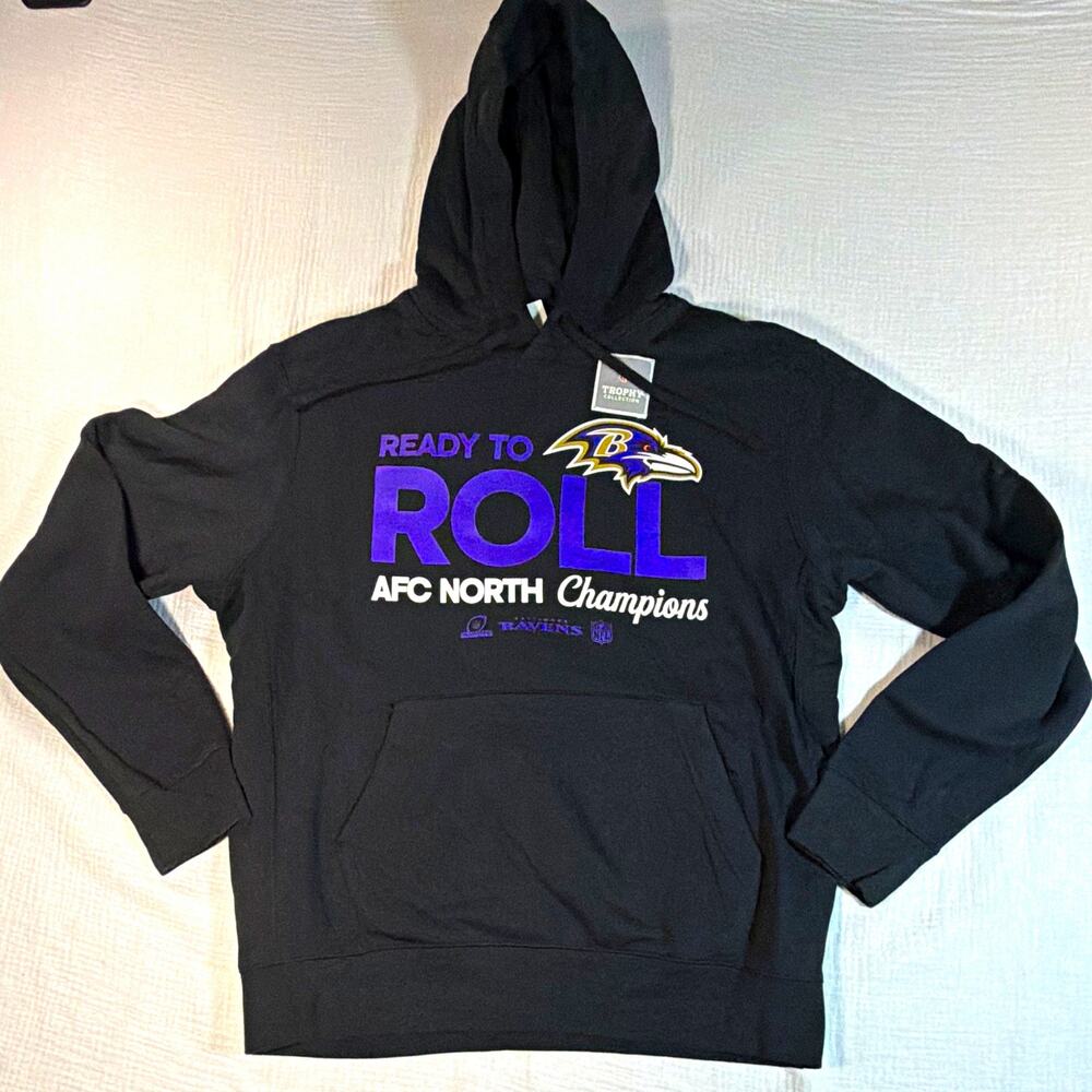 Nike Baltimore Ravens NFL Trophy Collection Hoodie Sweatshirt Black Men's M